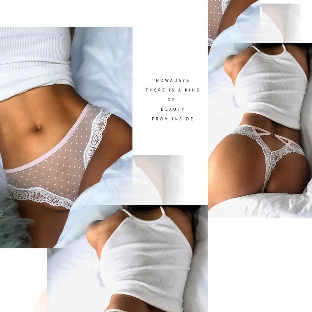chahoo Sexy Women Thongs Ladies Underwear Stretch Low Rise Hipster Bikini Panties G-string Brief 4Pack Underpants
