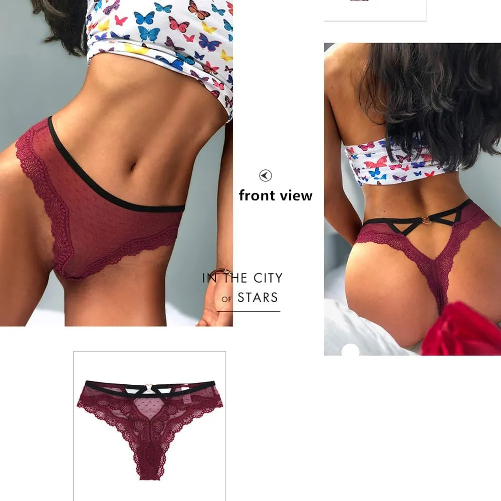 chahoo Sexy Women Thongs Ladies Underwear Stretch Low Rise Hipster Bikini Panties G-string Brief 4Pack Underpants