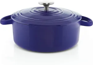 Chantal Cast Iron Dutch Oven, 3 qt, US Formulated Premium Enamel, Cobalt Blue