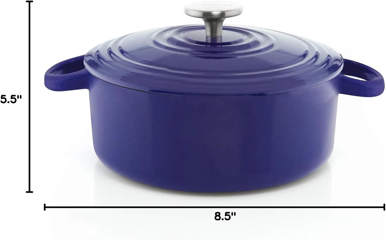 Chantal Cast Iron Dutch Oven, 3 qt, US Formulated Premium Enamel, Cobalt Blue