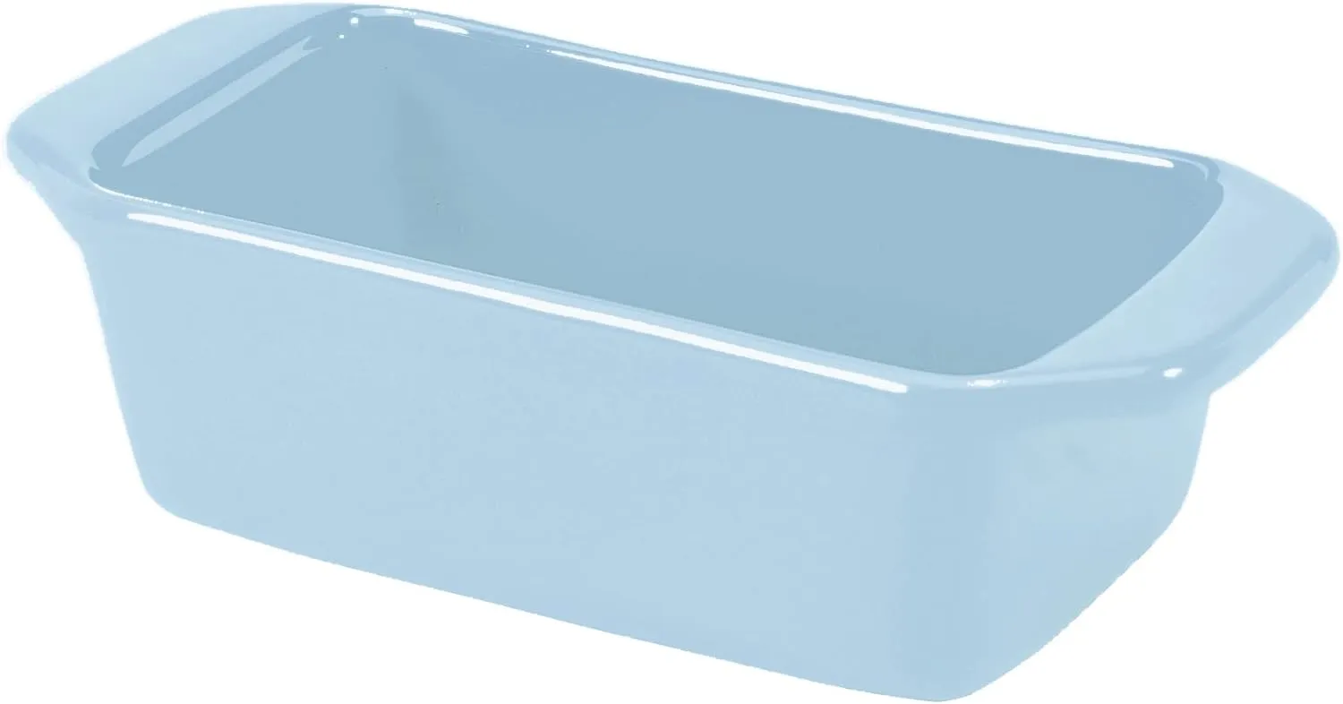 Chantal Classic 1.5 quart Ceramic Loaf Pan, 9" x 4.75" x 2.75", Glacier Bluie