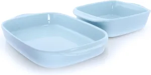 Chantal Classic Ceramic 2-pc Simple Baker's Set, 8" Sq Baker & 13"x9" Rect Baker, Glacier Blue,93A-2033 BQ