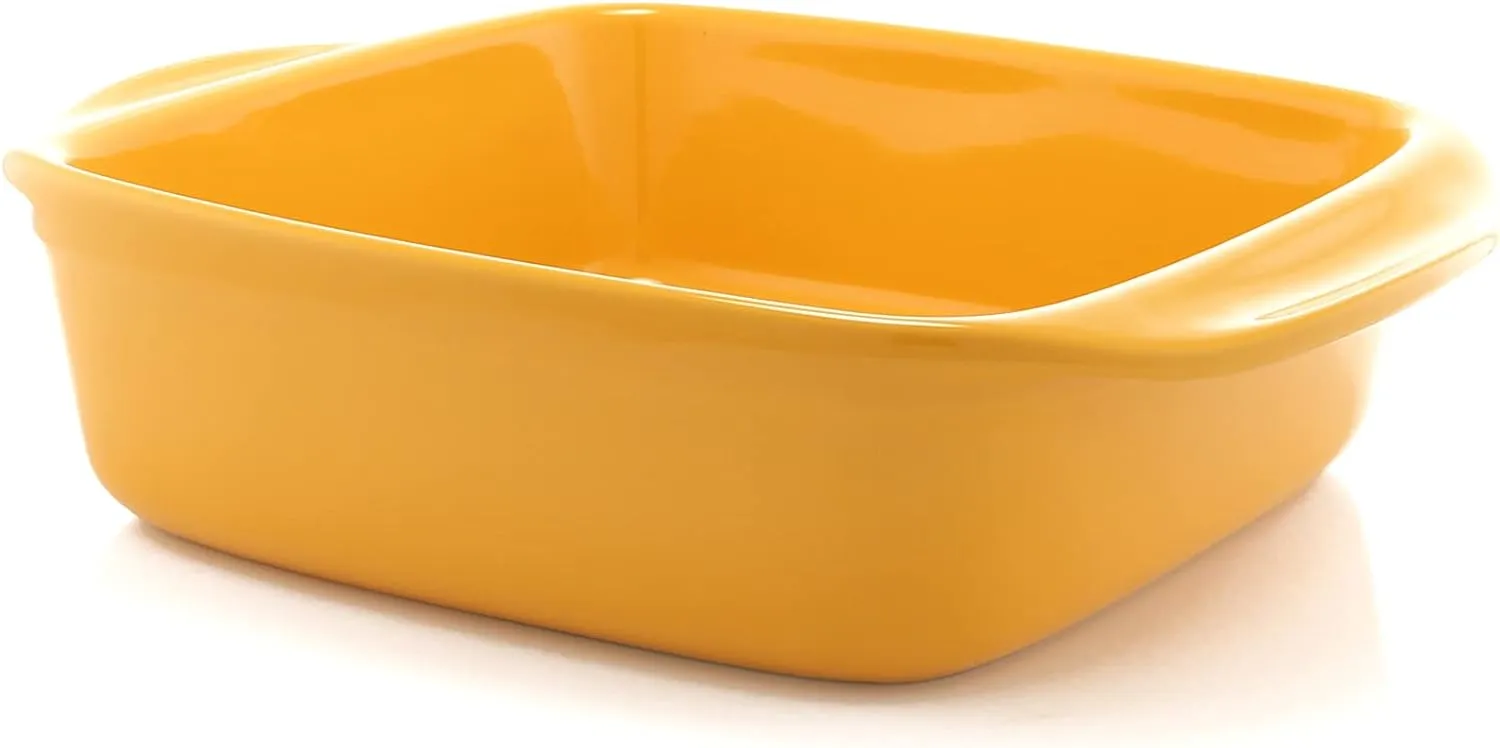 Chantal Classic Ceramic Baker, 2 quart, Marigold, 8" Sq Baker (93A-SQ20 MY)