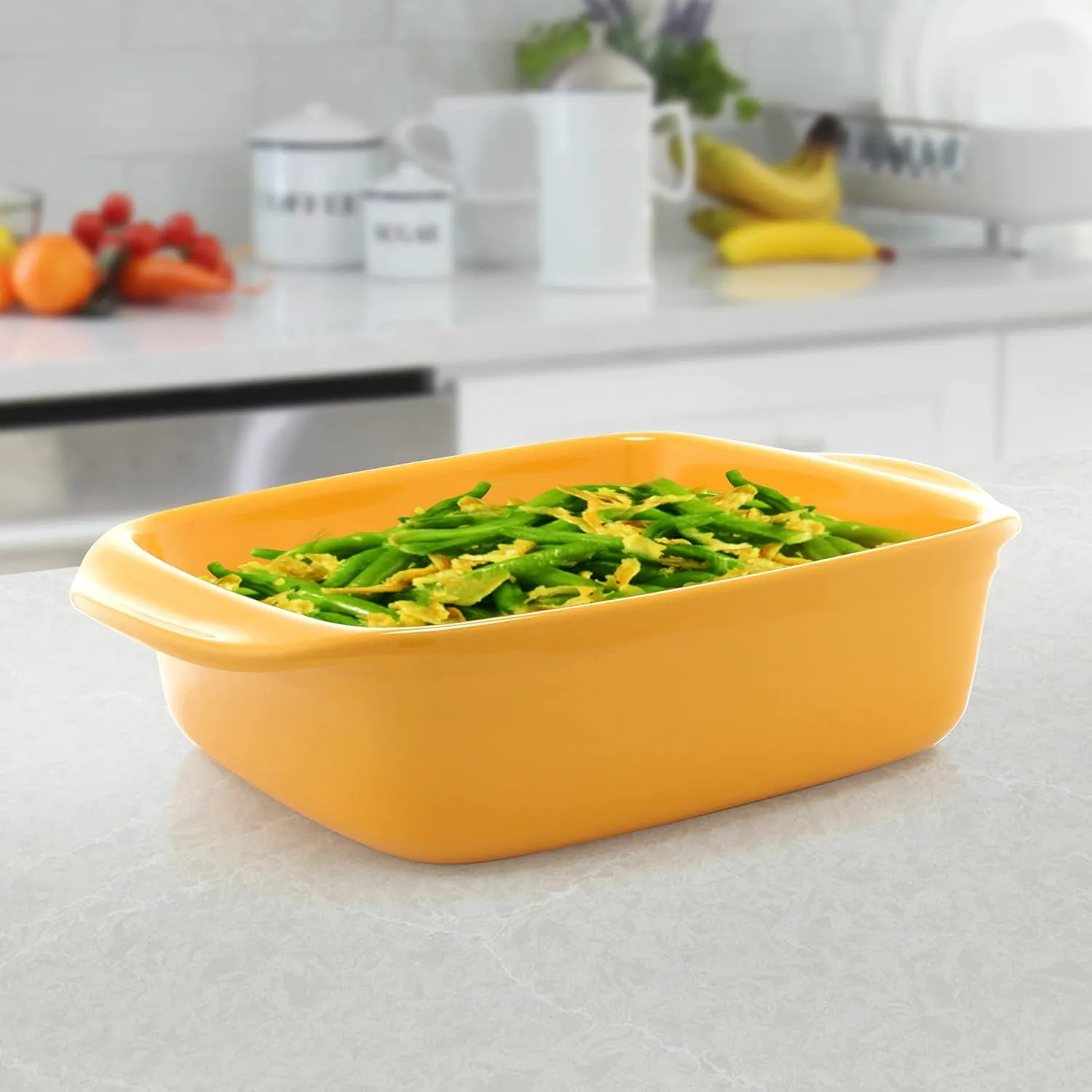 Chantal Classic Ceramic Baker, 2 quart, Marigold, 8" Sq Baker (93A-SQ20 MY)