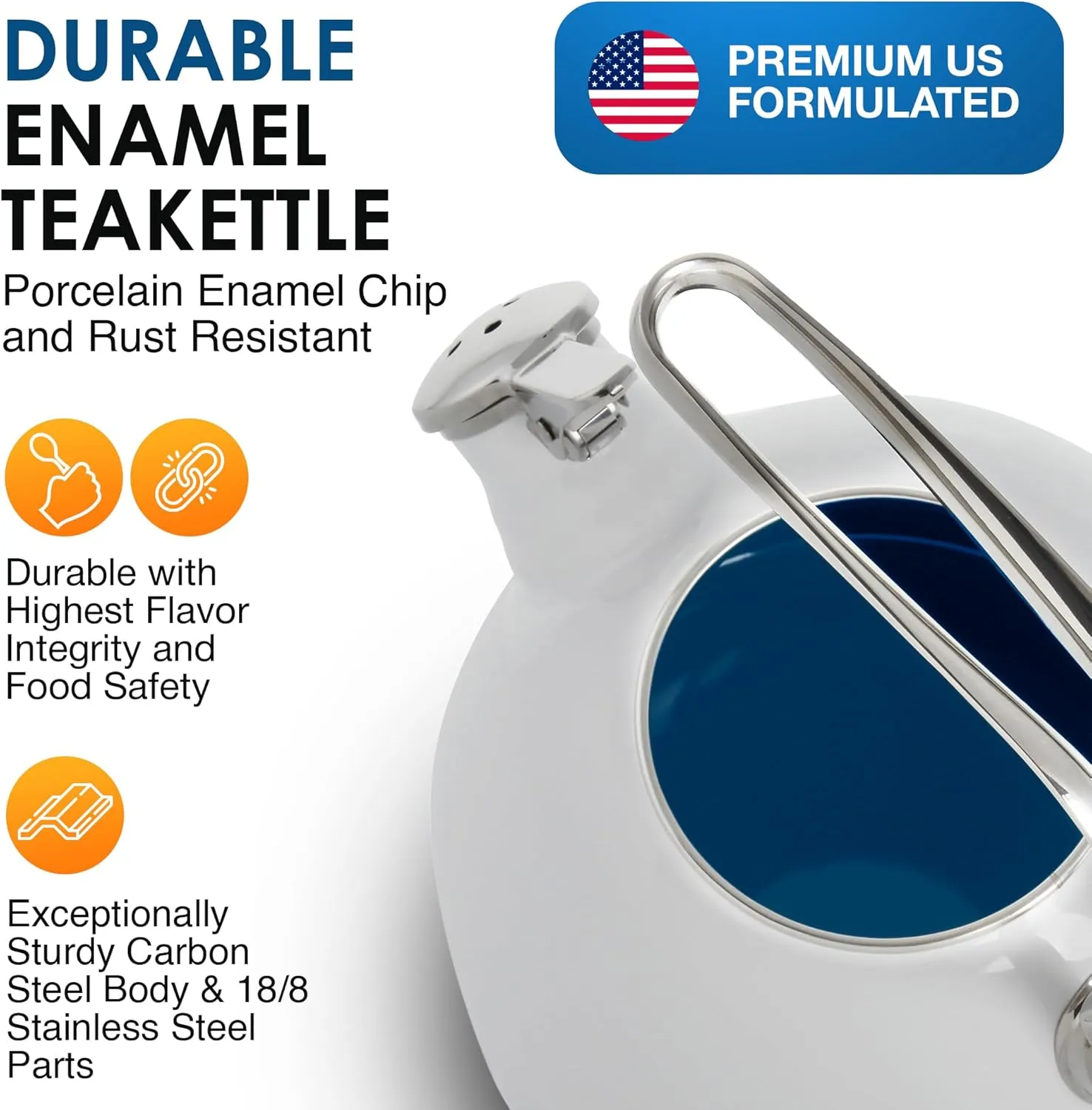 Chantal Classic Teakettle, 1.8 QT, Enamel On Steel, 2-Tone Harmonica Whistle, Rapid Boil and Even Heating (Dark Green)