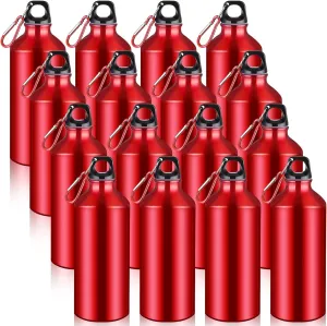 CHENGU 16 Pack Aluminum Water Bottles 20 Oz Blank Reusable Water Bottles Lightweight Aluminum Gym Travel Bottle Leak Proof Team Customized Bottles for Bike Bicycle Camping