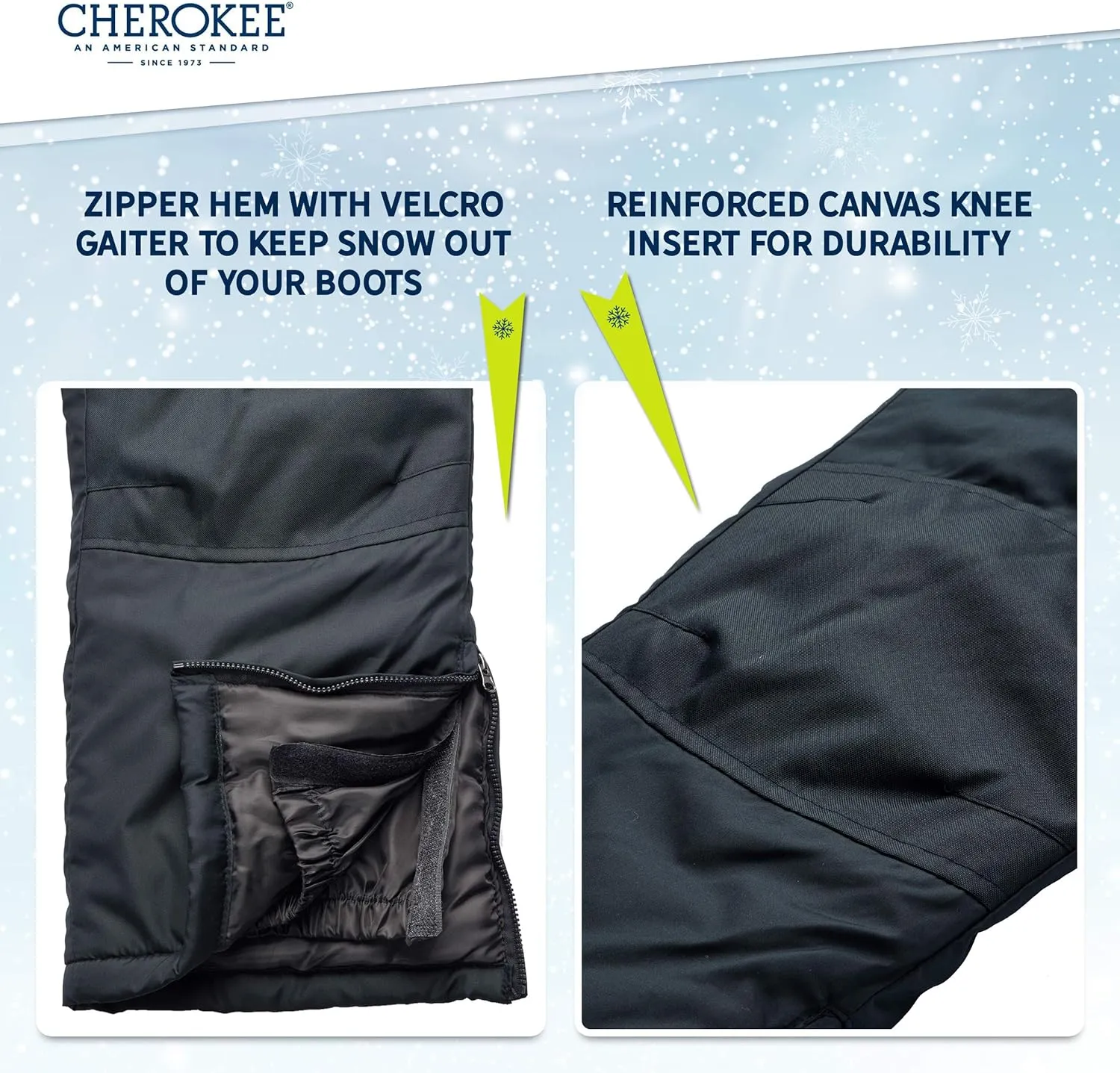 Cherokee Kids' Snow Pants - Boys and Girls Insulated Heavyweight Water-Resistant Ski Pants (4-18)