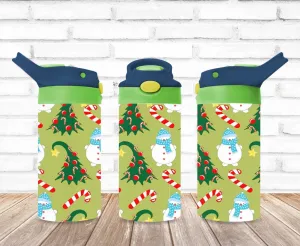 Christmas Santa Tumbler, Candycane Tumbler, Kids Water Bottle, Kids FlipTop Cup, Kids Sippy Cup, Back To School Cup, HOT SELLER!