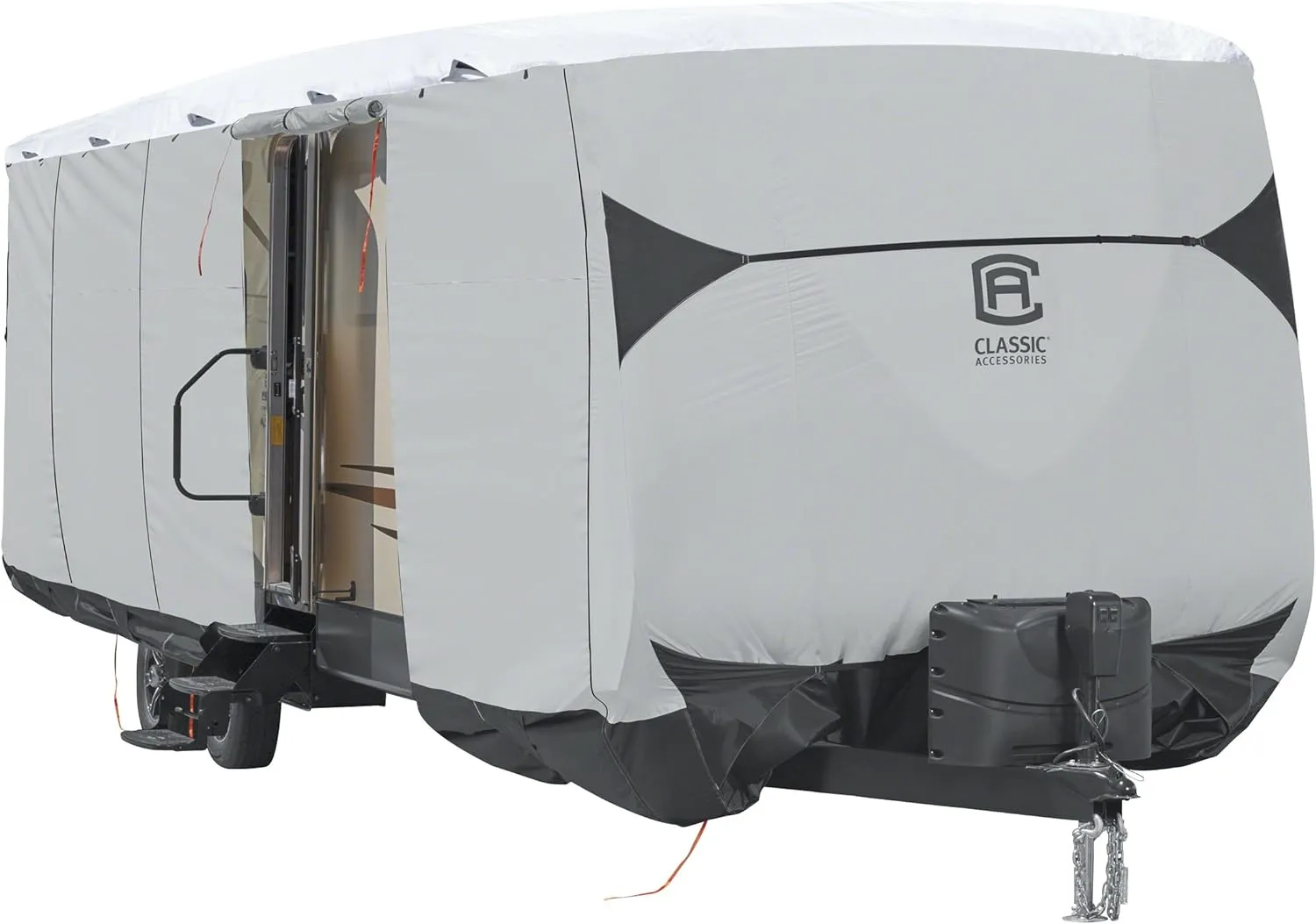 Classic Accessories 80-383-101401-EX Skyshield Travel Trailer Cover Grey 18 Ft. - 20 Ft.