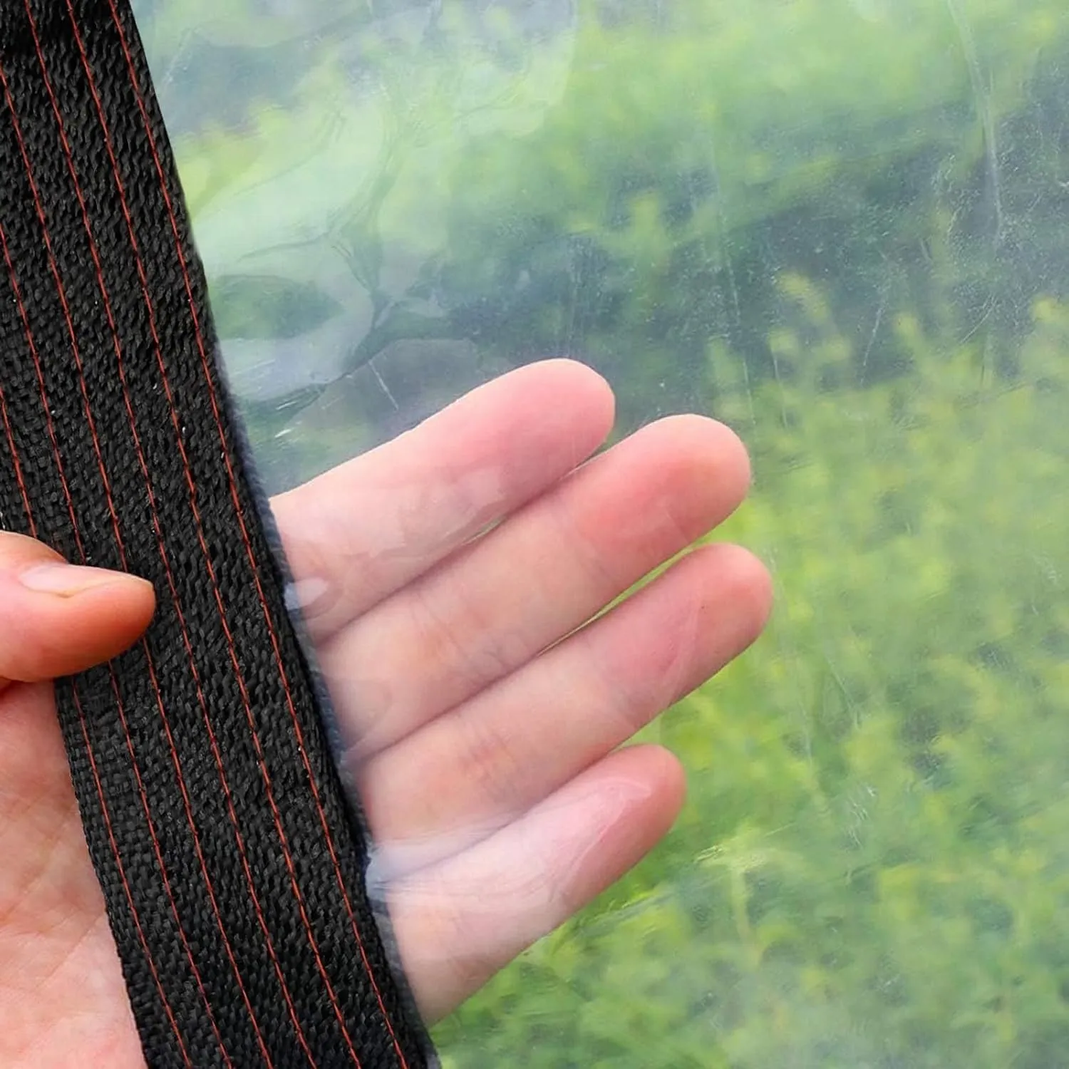 Clear Tarp - Heavy Duty Waterproof 6x8FT Plastic Tarps with Grommets Clear Vinyl Tarps for Outdoor Porches Transparent Tarpaulin for Patio Enclosure Roofs Greenhouse Plant Chicken Coop Cover