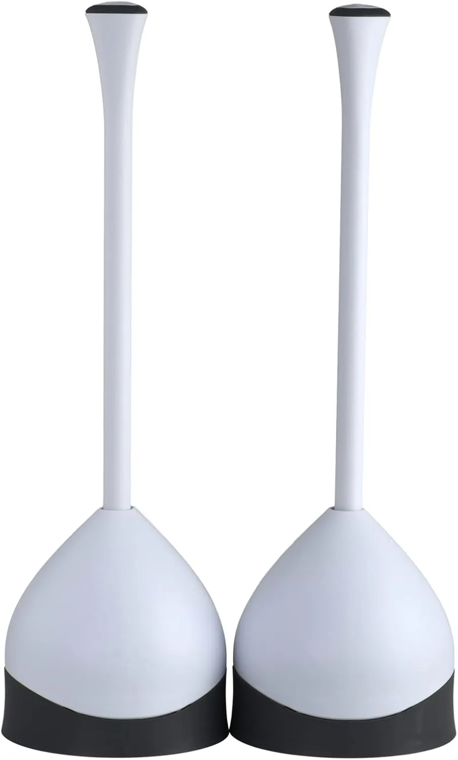 Clorox Toilet Plunger with Hideaway Caddy, Set of 2 – For Bathroom Organization and Storage, Bathroom Accessories, Toilet Unclogger, with Holder, White