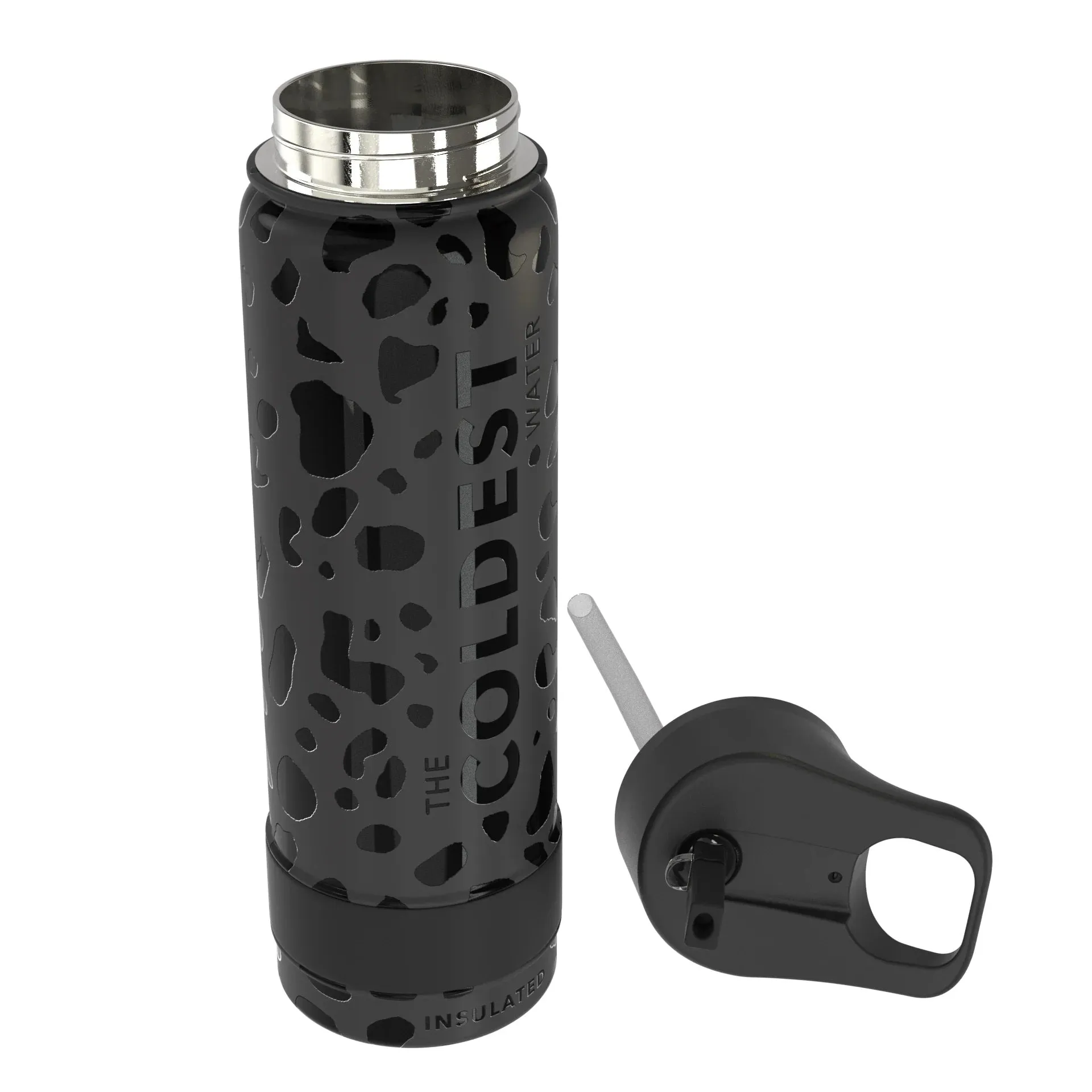 COLDEST SPORTS BOTTLE BLACK LEOPARD 24OZ