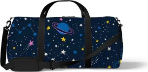 Colorful Space Planets Sports Bag Tote Bag Waterproof Gym Bag with Shoulder Strap Zipper 2 Side Pockets for Men and Women, Travel and Storage Shoulder Bag.