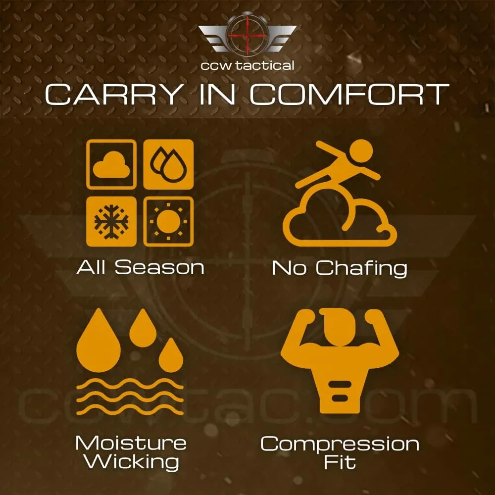 Concealed Carry Holster Shirt | Quick Access Open Pocket with Large Storage | Mens Crew