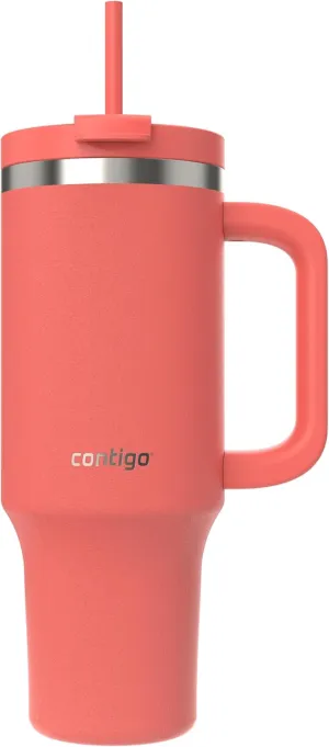 Contigo Streeterville Tumbler 1200ml with Handle | Stainless Steel Vacuum Insulated Water Bottle with Straw and Lid | Cold for 29 Hours | Travel Mug | Thermal Flask | BPA Free