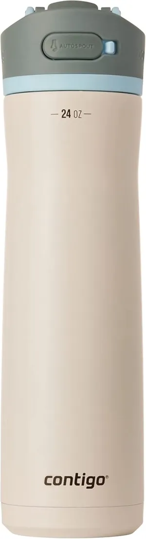 Contigo Wells Chill Stainless Steel Filter Water Bottle with AUTOSPOUT Straw Lid, 24 Oz., Salt