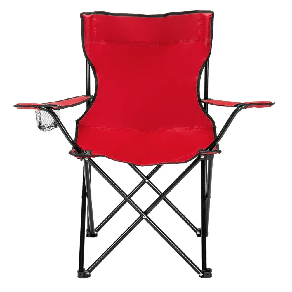 COOKCOK Small Camp Chair, Iron Pipe 600D Oxford Cloth, 18.5"D x 16.5"H x 19.7"W, 230lbs, Red