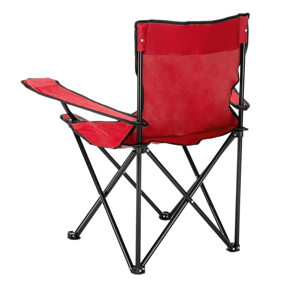 COOKCOK Small Camp Chair, Iron Pipe 600D Oxford Cloth, 18.5"D x 16.5"H x 19.7"W, 230lbs, Red