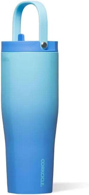 Corkcicle Go Cup XL Insulated Tumbler with Lid and Straw, Boom Box Blue, 30 oz – Reusable Water Bottle Keeps Beverages Cold for 12hrs – Cupholder Friendly Tumbler, Leak-Proof Design