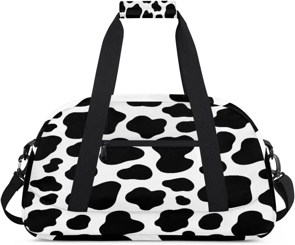 Cows Texture Gym Duffel Bag for Men Women Cows Print Sports Tote Bag with Adjustable Shoulder Strap for Dance Gymnastics Traveling Outdoor Camping Overnight Stay