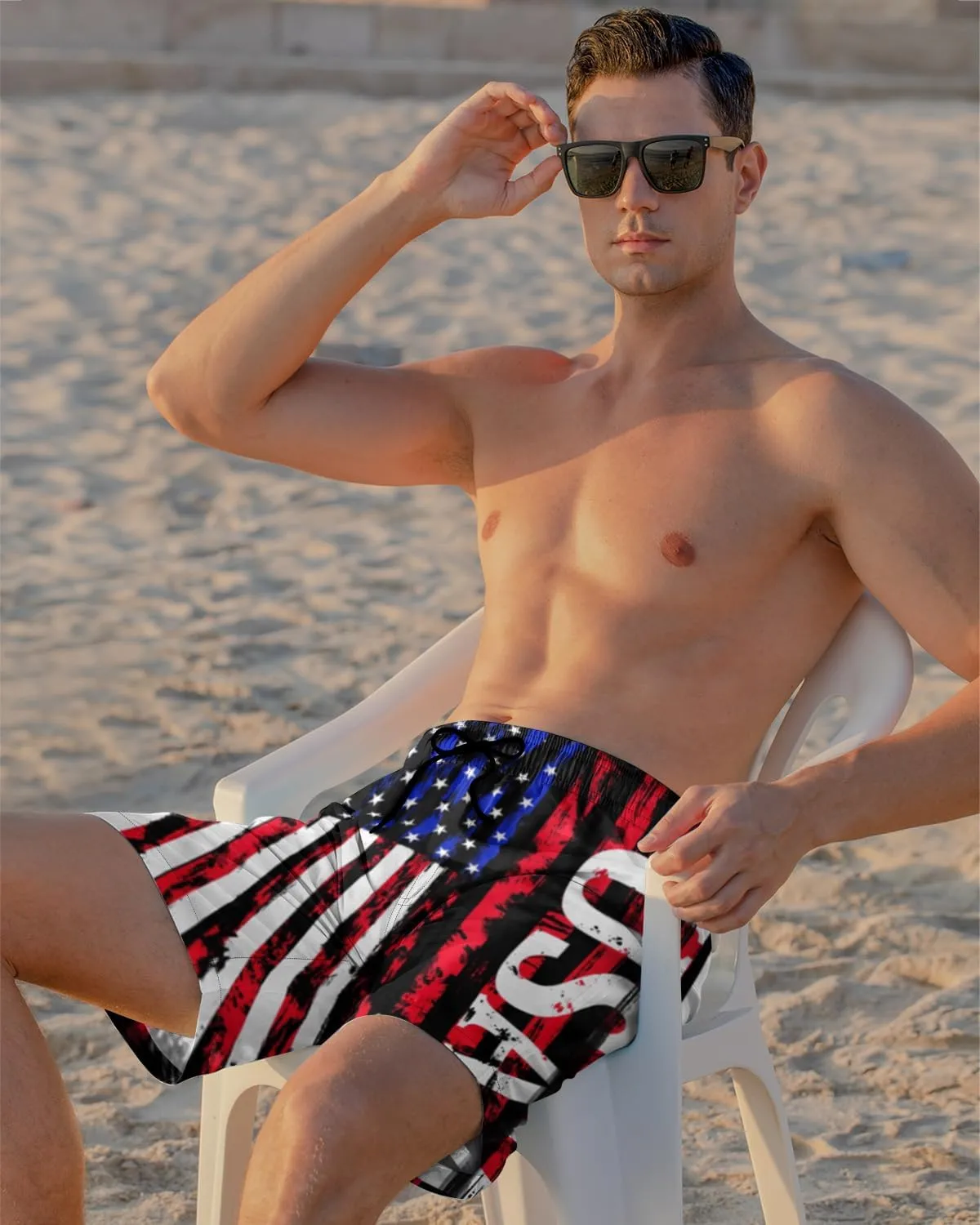 Cozople Mens Swimming Trunks with Compression Liner Swim Shorts 7 inch Quick Dry Bathing Suit Anti Chafe Boardshorts