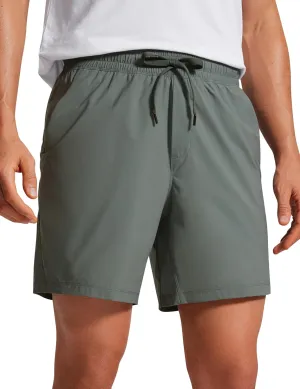 CRZ YOGA Casual Workout Mens Shorts 7 Inch Lightweight Quick Dry for Gym Athletic with Zipper Pocket