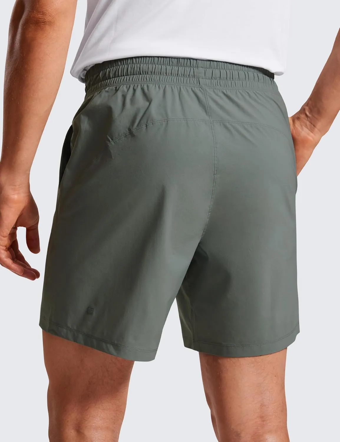 CRZ YOGA Casual Workout Mens Shorts 7 Inch Lightweight Quick Dry for Gym Athletic with Zipper Pocket