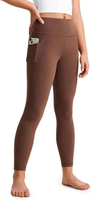 CRZ YOGA Girls Butterluxe Athletic Leggings with Pockets - High Waist Lounge Kids Teen Pants Yoga Active Dance Running Tights