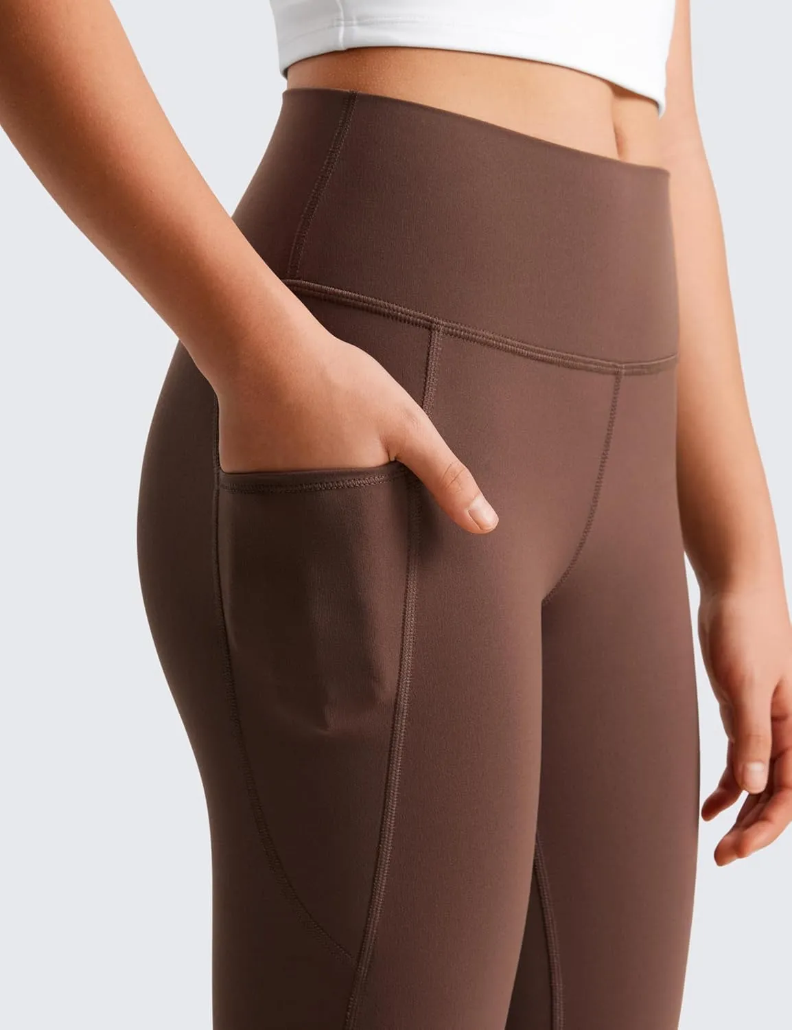 CRZ YOGA Girls Butterluxe Athletic Leggings with Pockets - High Waist Lounge Kids Teen Pants Yoga Active Dance Running Tights