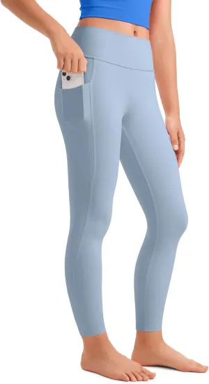 CRZ YOGA Girls Butterluxe Athletic Leggings with Pockets - High Waist Lounge Kids Teen Pants Yoga Active Dance Running Tights