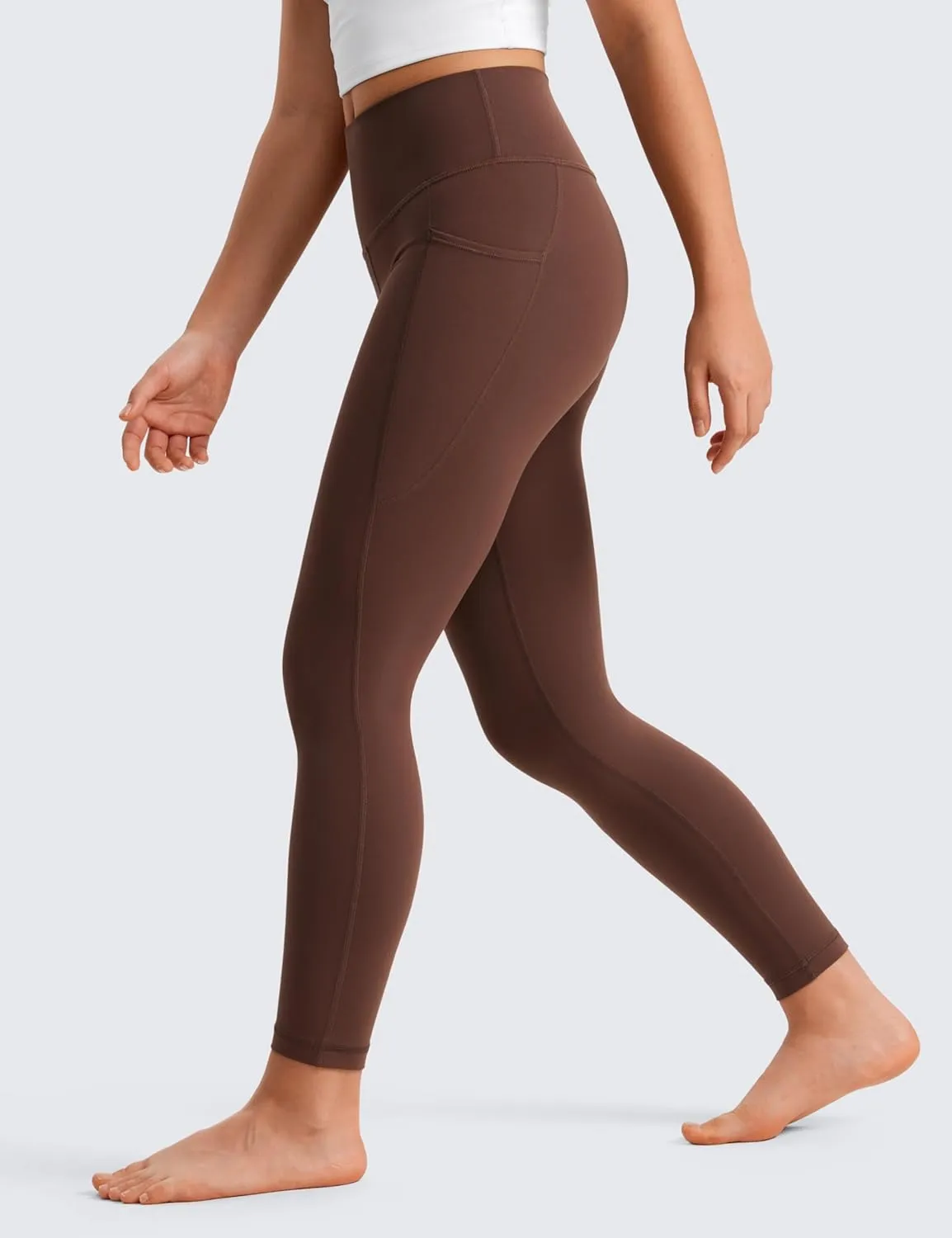 CRZ YOGA Girls Butterluxe Athletic Leggings with Pockets - High Waist Lounge Kids Teen Pants Yoga Active Dance Running Tights