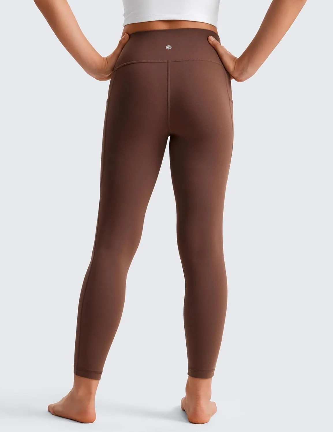 CRZ YOGA Girls Butterluxe Athletic Leggings with Pockets - High Waist Lounge Kids Teen Pants Yoga Active Dance Running Tights