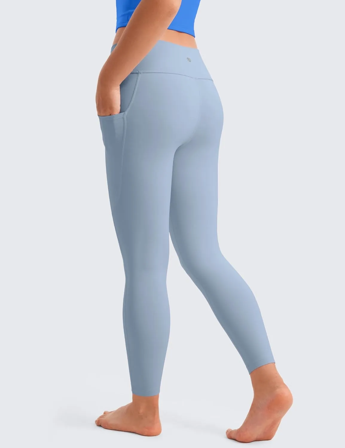 CRZ YOGA Girls Butterluxe Athletic Leggings with Pockets - High Waist Lounge Kids Teen Pants Yoga Active Dance Running Tights