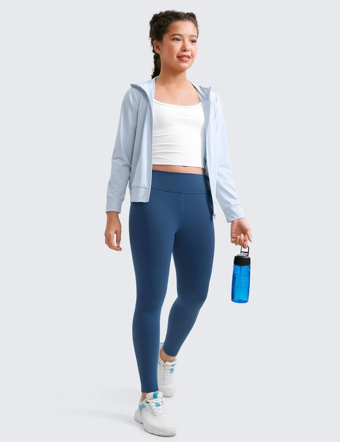 CRZ YOGA Girls Butterluxe Full Length Athletic Leggings - Kids High Waist Lounge Pants Active Dance Running Yoga Tights