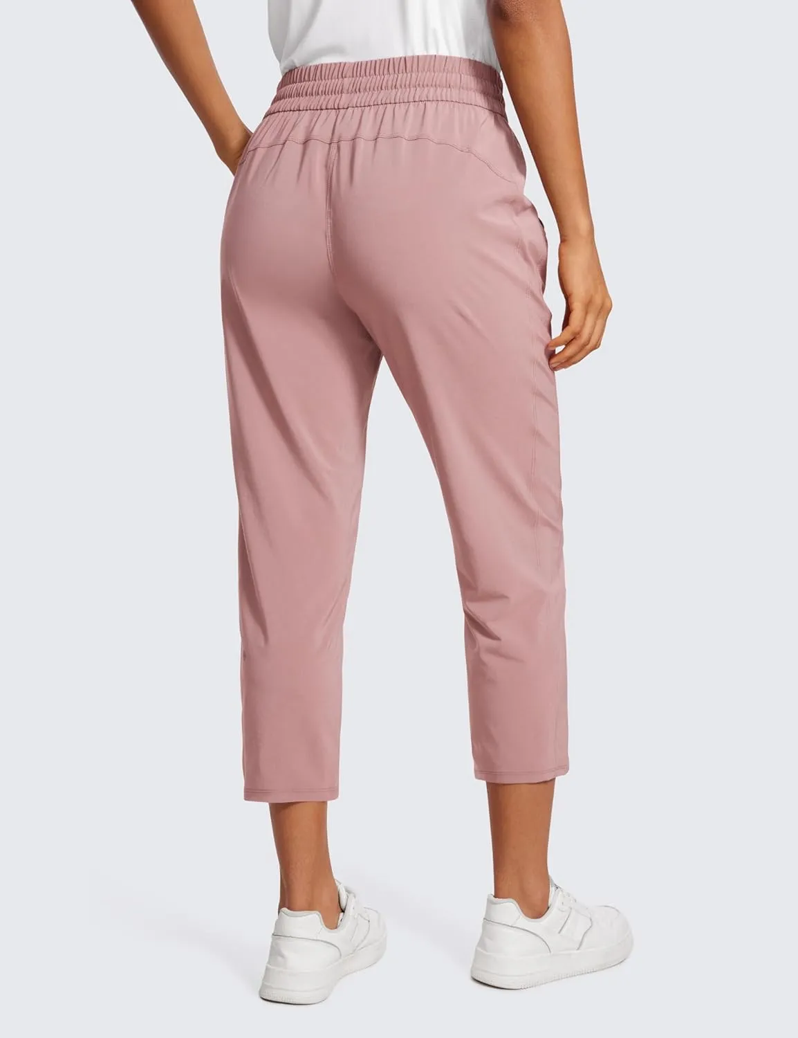 CRZ YOGA Lightweight Capri for Women 23" Cropped Casual Lounge Work Athletic Travel Pants with Pockets Quick Dry Summer