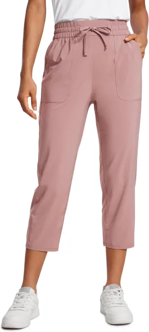 CRZ YOGA Lightweight Capri for Women 23" Cropped Casual Lounge Work Athletic Travel Pants with Pockets Quick Dry Summer