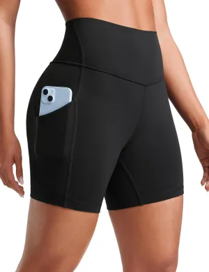 CRZ YOGA Womens Butterluxe Biker Shorts with Pockets 5 Inches - High Waisted Volleyball Workout Athletic Yoga