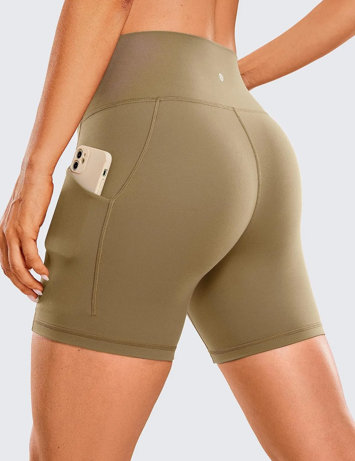 CRZ YOGA Womens Butterluxe Biker Shorts with Pockets 5 Inches - High Waisted Volleyball Workout Athletic Yoga