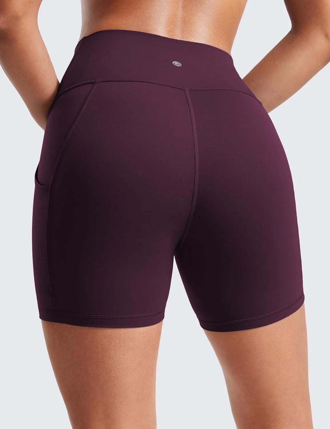 CRZ YOGA Womens Butterluxe Biker Shorts with Pockets 5 Inches - High Waisted Volleyball Workout Athletic Yoga
