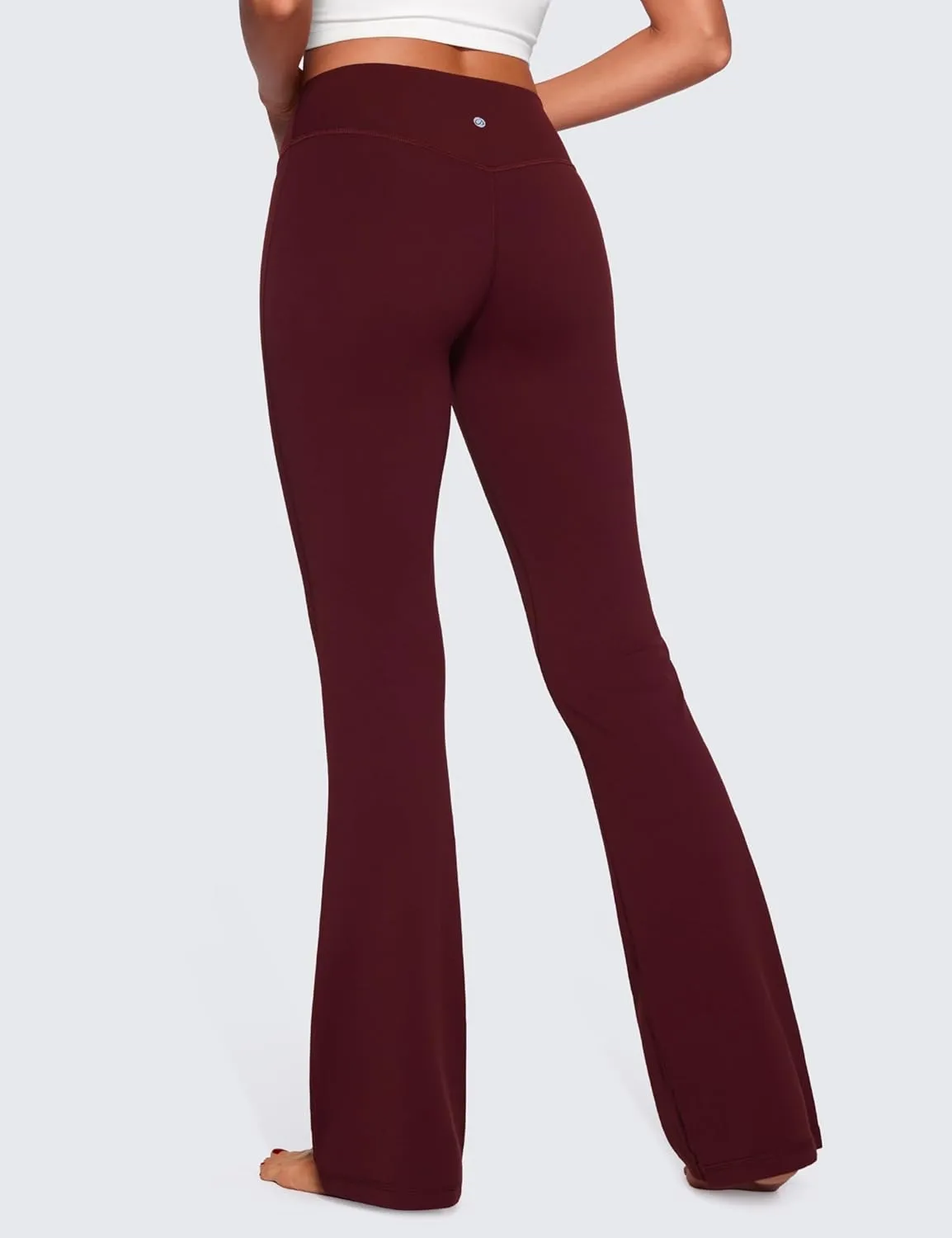 CRZ YOGA Womens Butterluxe Low Rise Flare Leggings 32" - Bootcut Yoga Pants with Pocket Wide Leg Buttery Soft Lounge Casual