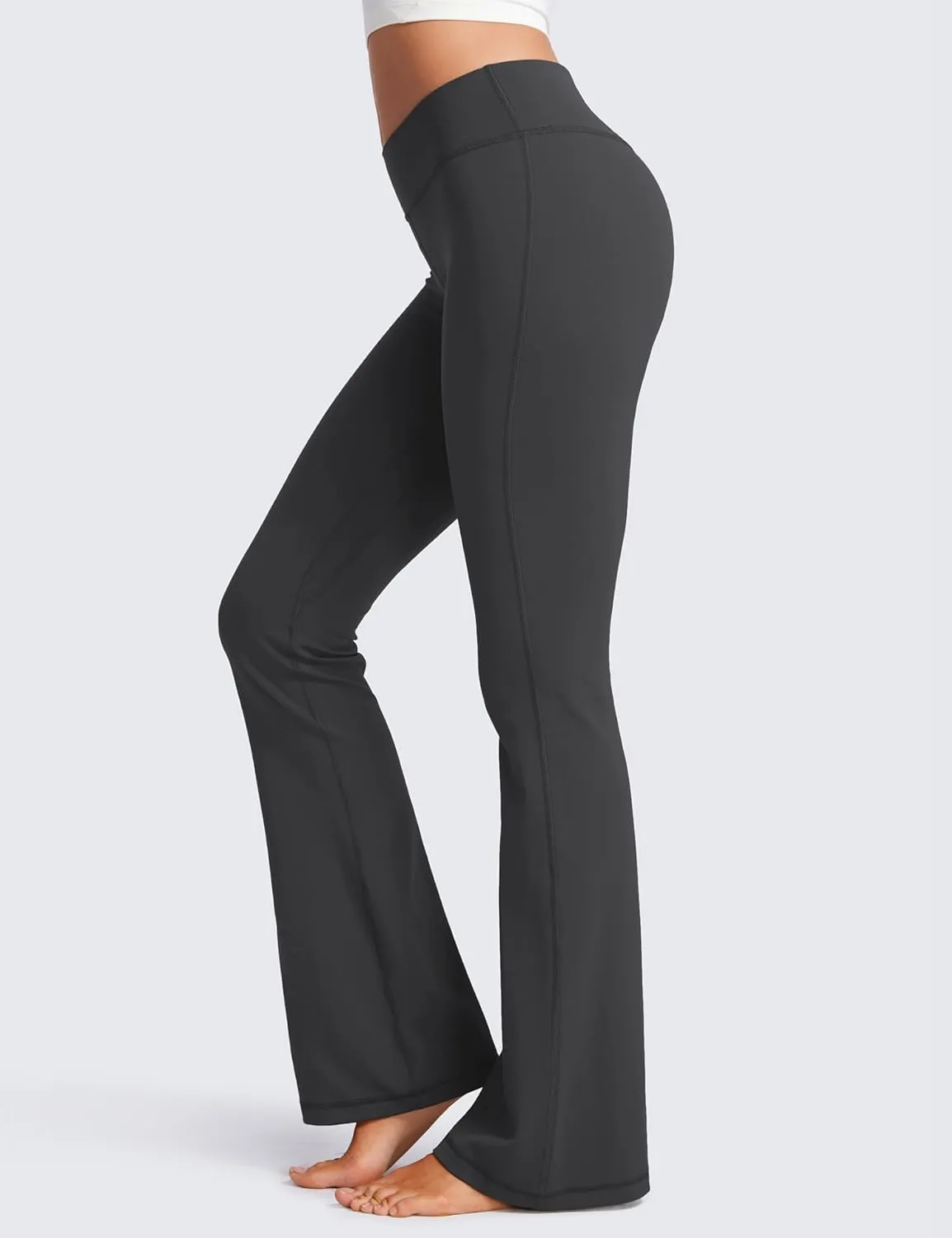 CRZ YOGA Womens Butterluxe Low Rise Flare Leggings 32" - Bootcut Yoga Pants with Pocket Wide Leg Buttery Soft Lounge Casual