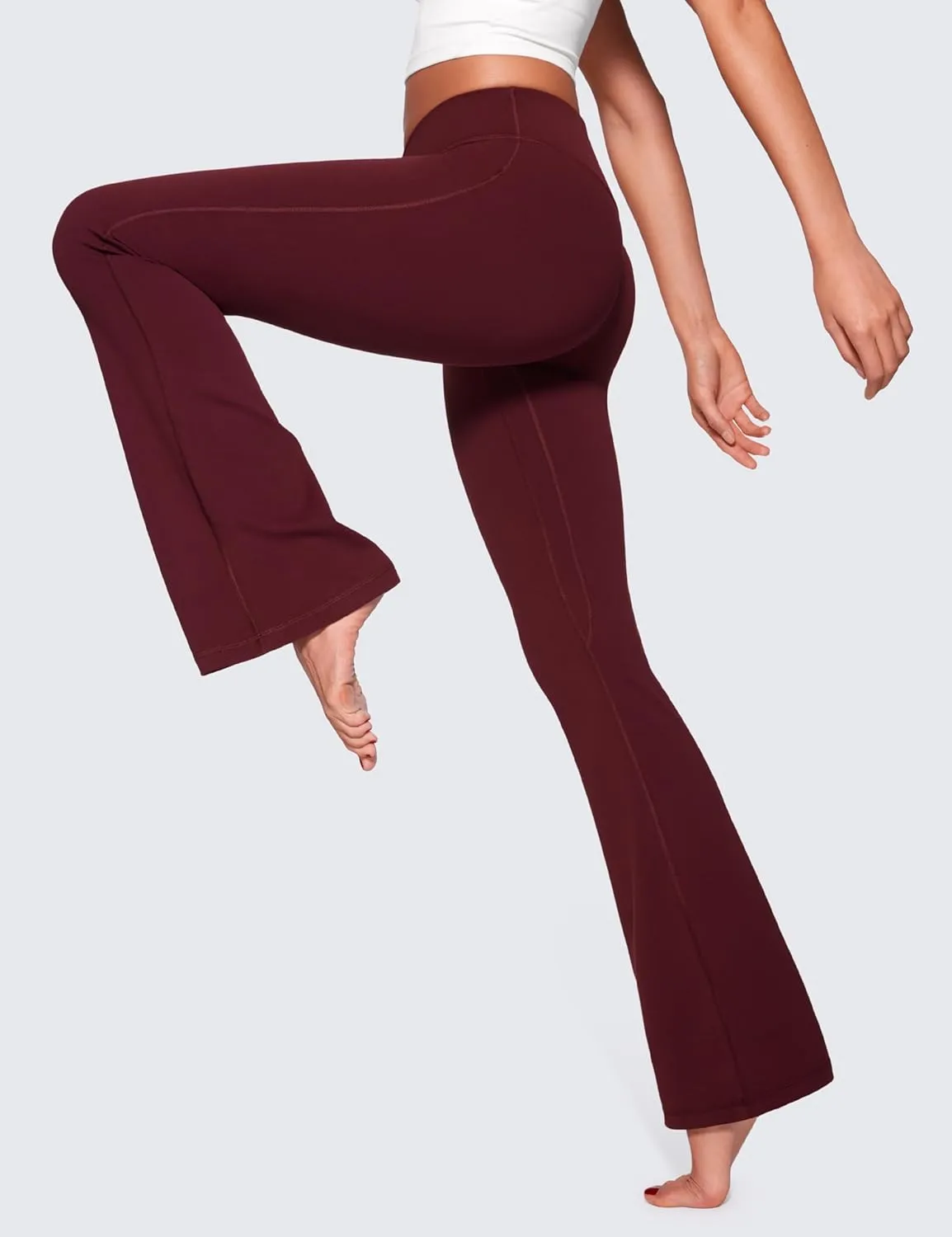 CRZ YOGA Womens Butterluxe Low Rise Flare Leggings 32" - Bootcut Yoga Pants with Pocket Wide Leg Buttery Soft Lounge Casual