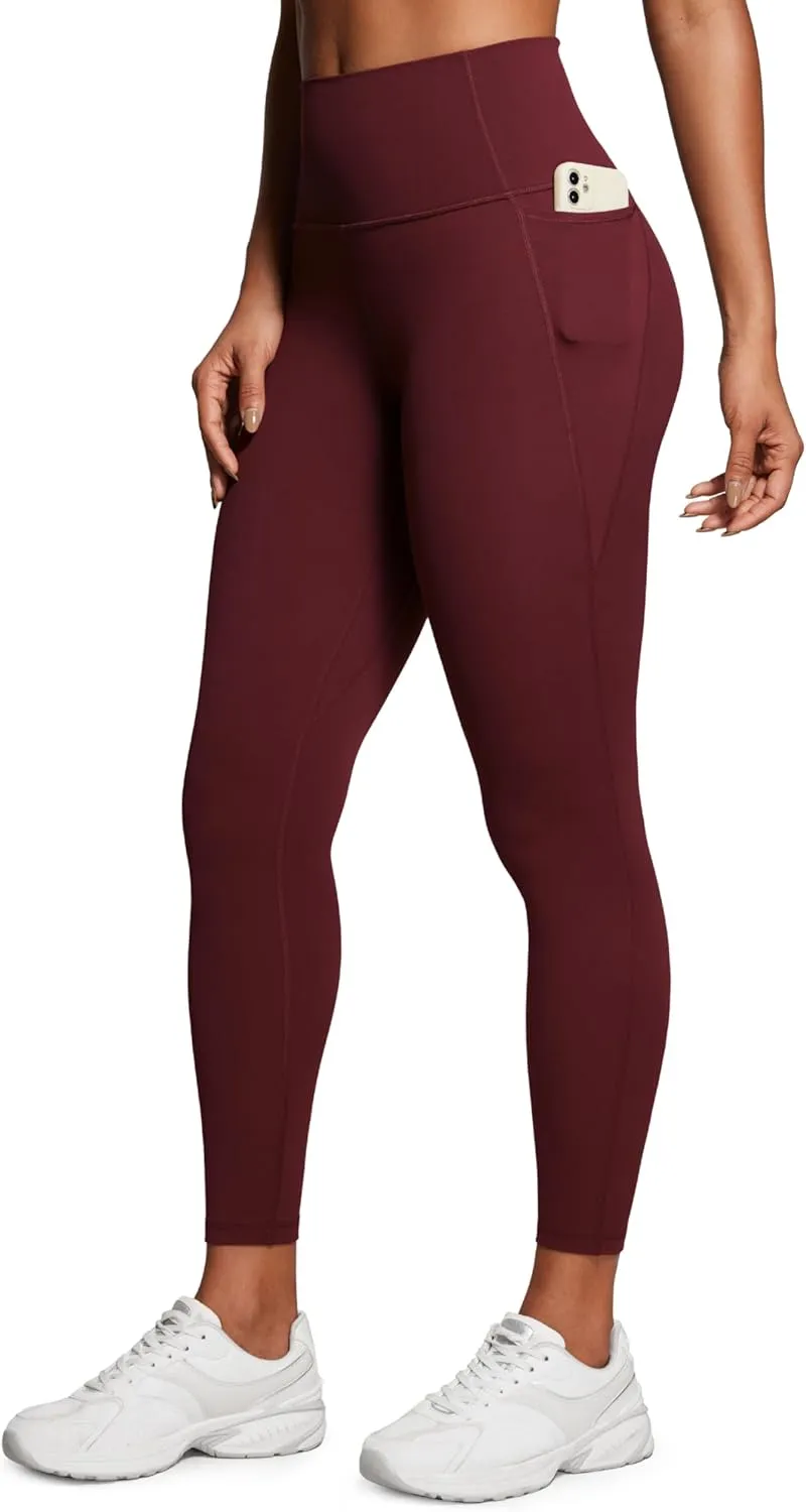 CRZ YOGA Womens Butterluxe Workout Leggings 25 Inches - High Waisted Gym Yoga Pants with Pockets Buttery Soft