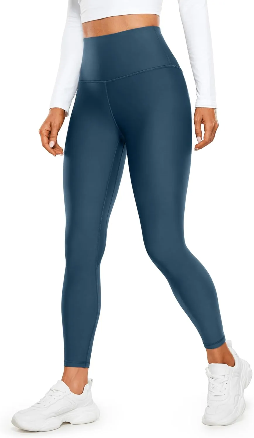 CRZ YOGA Womens High Waisted Fleece Lined Leggings 25 inches - Winter Warm Thick Thermal Soft Workout Yoga Pants