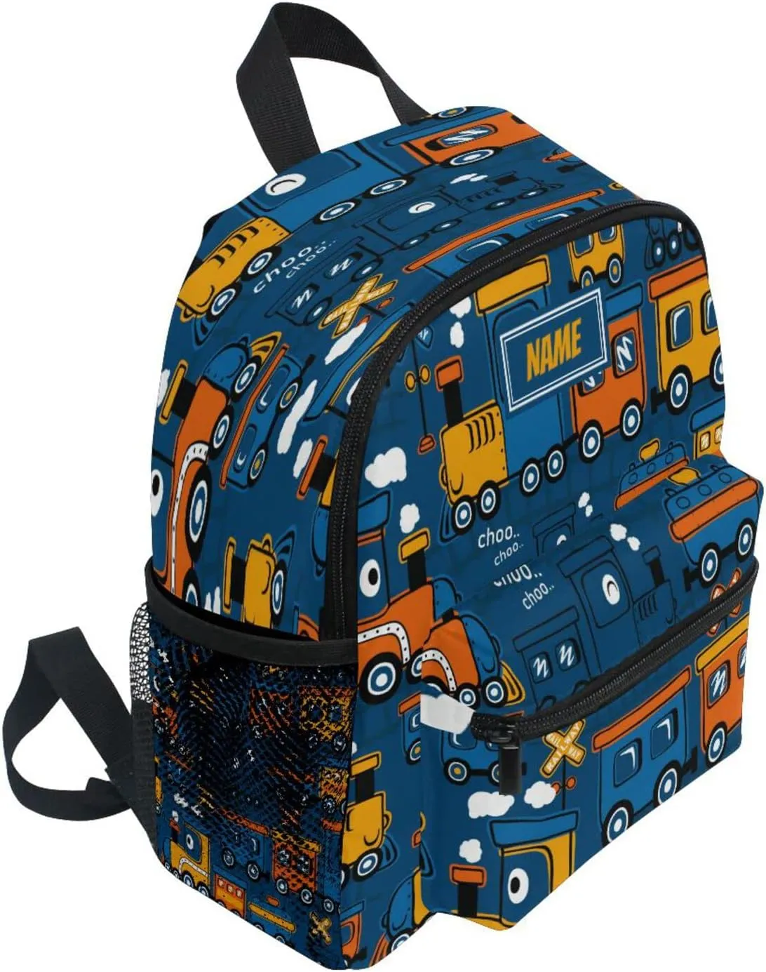 Custom Toddler Backpack for Boy's/Girl's, Add Name Here Made Personalized Children Kindergarten School Book Bag Funny Steam Train S