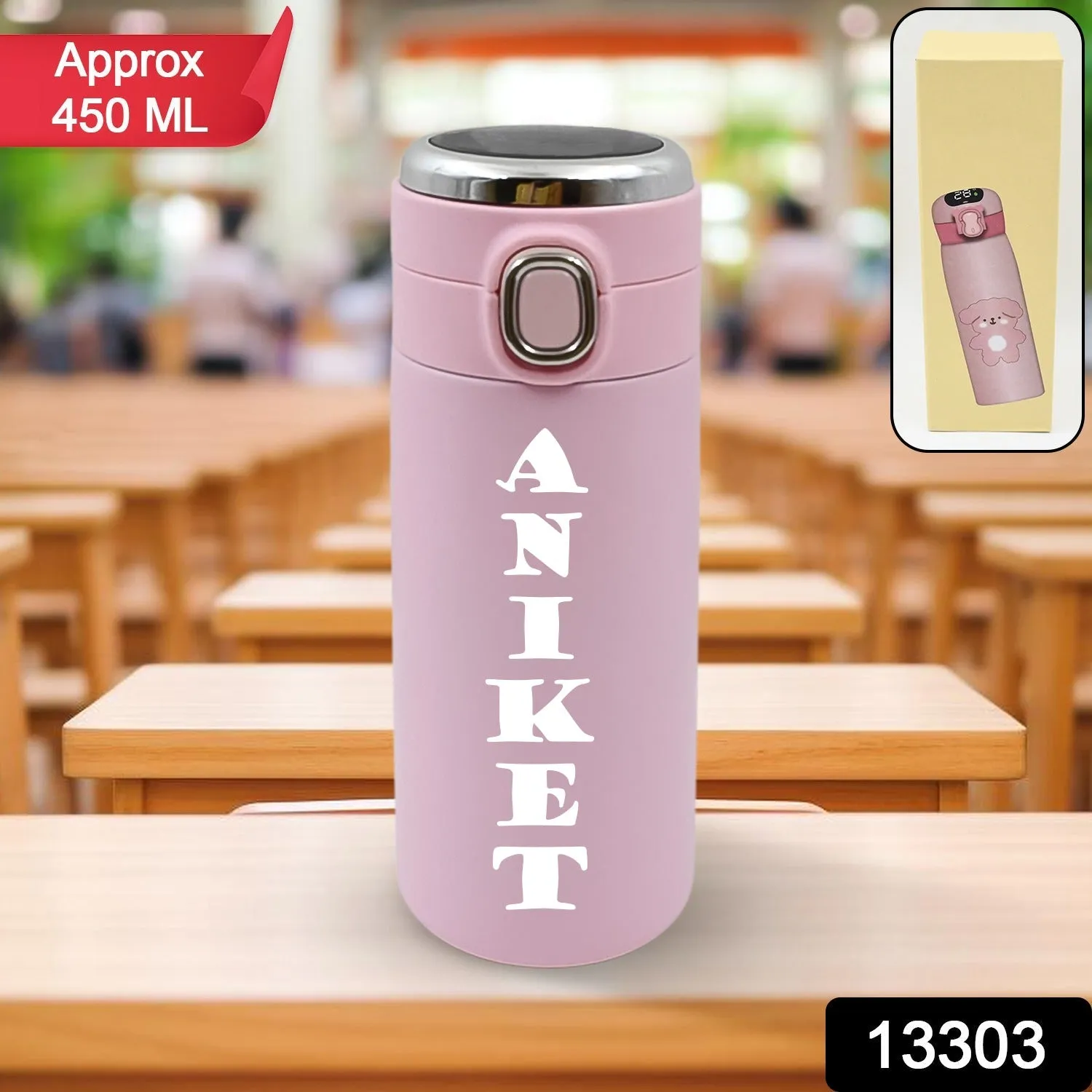 Customize Smart Vacuum Insulated Water Bottle with LED Temperature Display (450 ML Approx)