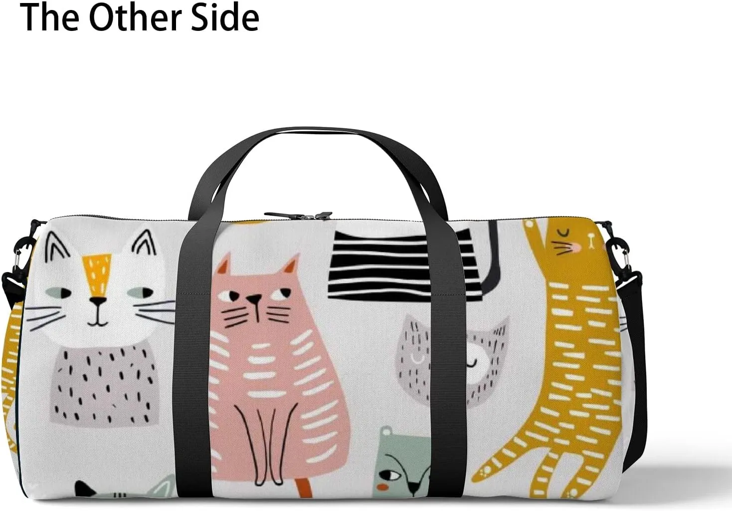 Cute Kawaii Colorful Cats Sports Bag Tote Bag Waterproof Gym Bag with Shoulder Strap Zipper 2 Side Pockets for Men and Women, Travel and Storage Shoulder Bag.