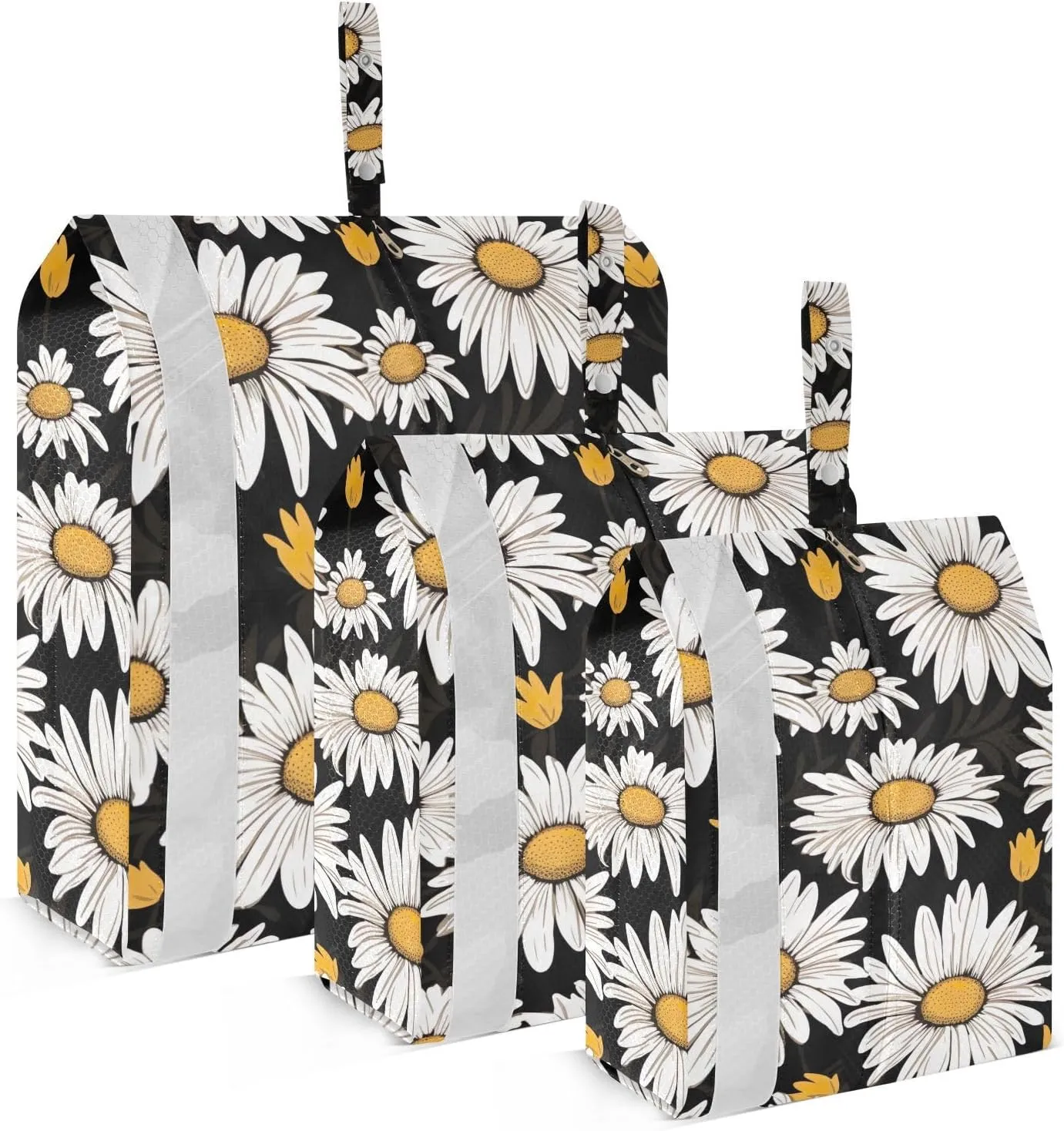 Daisy Travel Storage Bag with Lanyard - Portable Lightweight Classified Storage Bag with Zipper, Dust and Waterproof Travel Packing Cube for Suitcase,3 Pieces
