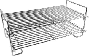DcYourHome Universal Double Layer Stainless Steel Smoke Shelf, Griddle Warming Rack for Traeger and Other Wood Pellet Grills, Foldable Multipurpose Jerky Rack for Gas Grills Accessories