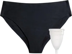 DIVA Reusable Period Underwear Cup Model 1 - Menstrual Underwear - Medical Grade Period Cup - Bikini, Black